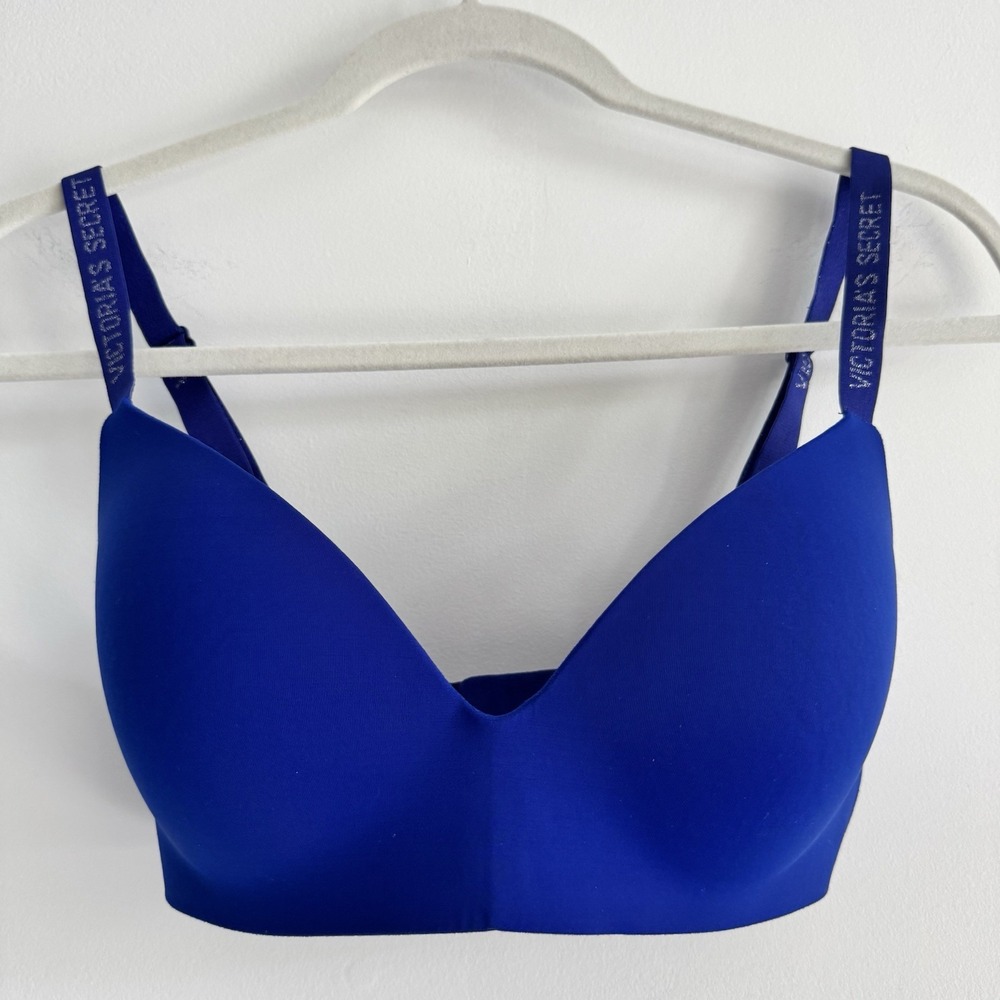 Victoria's‎ Secret Bra Women's 32DD Mid Blue T-shirt Lightly Lined Wireless